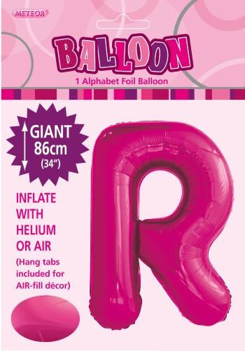 Giant Hot Pink Letter R 86cm (34”) Foil Balloon